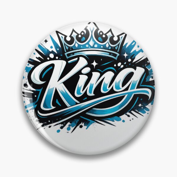 Item preview, King Typography Crown T-Shirt Design | White, Sea Blue & Black Streetwear Graphic | Transparent PNG designed and sold by Lifehackerplus1.