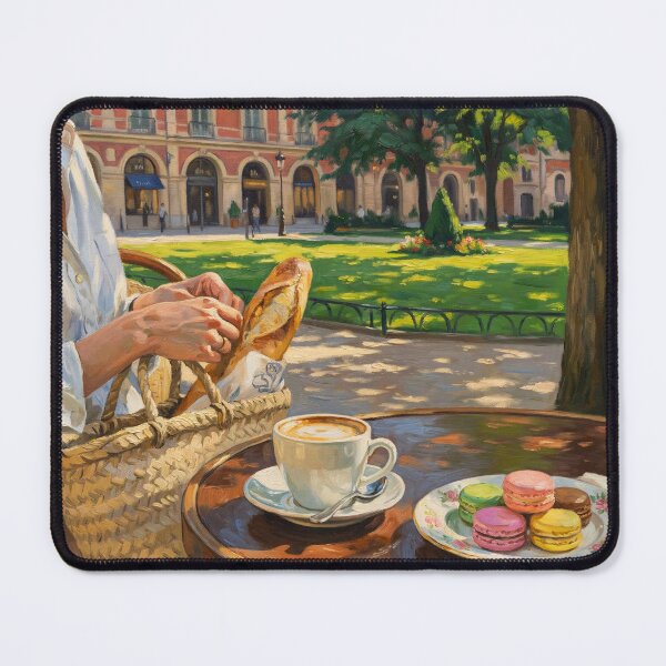 Item preview, arisian Morning in the Marais: Cafe, Baguette, and Macarons designed and sold by CARRAANN.