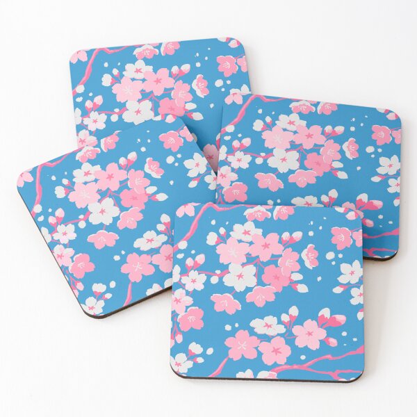 Item preview, Sakura Blossom Pattern. Elegant Japanese Flowers on Deep Blue Background designed and sold by AnGoArt.