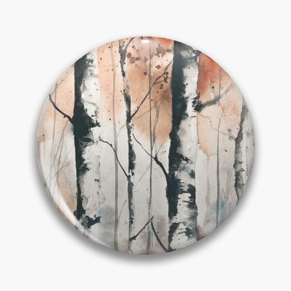 Item preview, Autumn Birch Forest Watercolor Landscape designed and sold by PeyronnelArt.
