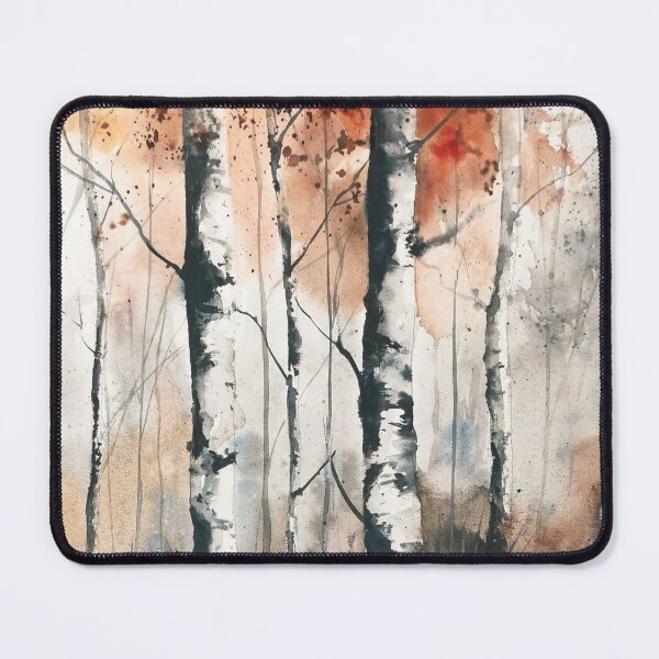 Item preview, Autumn Birch Forest Watercolor Landscape designed and sold by PeyronnelArt.