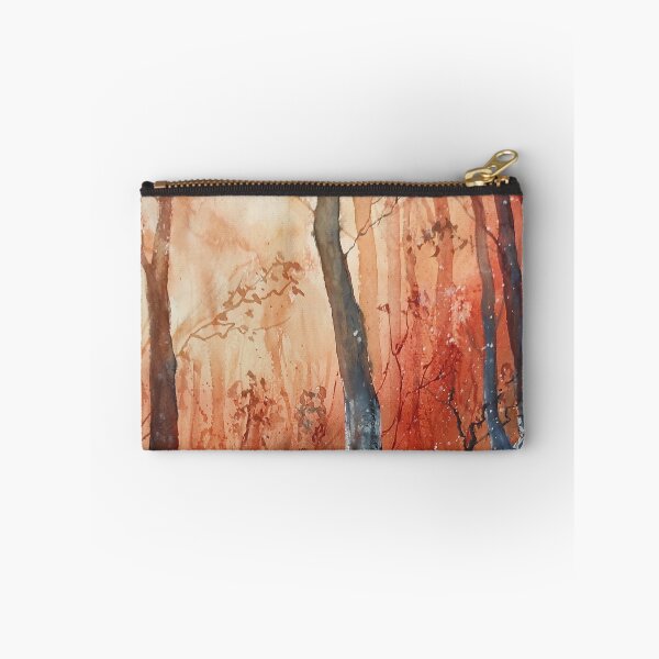 Item preview, Winter Forest Watercolor with Warm Sunset designed and sold by PeyronnelArt.