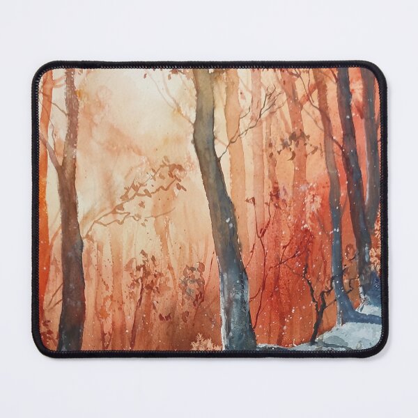 Item preview, Winter Forest Watercolor with Warm Sunset designed and sold by PeyronnelArt.