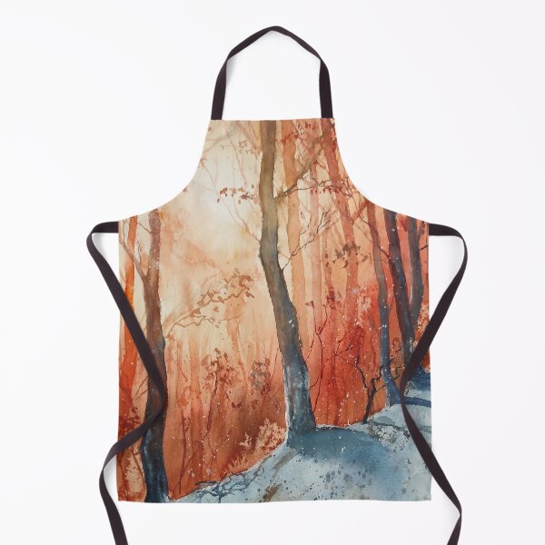 Item preview, Winter Forest Watercolor with Warm Sunset designed and sold by PeyronnelArt.