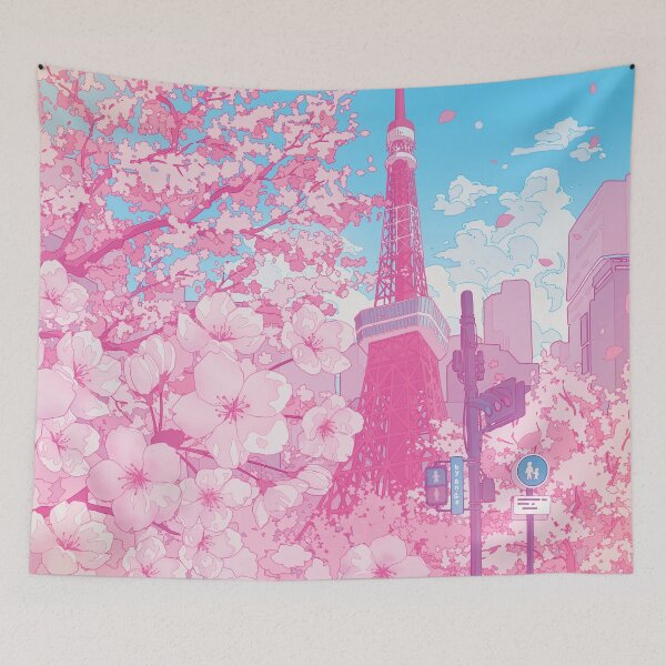 Item preview, Tokyo Tower & cherry blossom (Corrected Colors) designed and sold by AnGoArt.