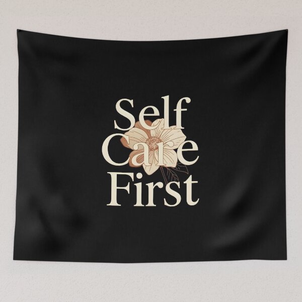 Item preview, Self Care First Vintage Botanical Typography Flower Graphic designed and sold by KCasual.