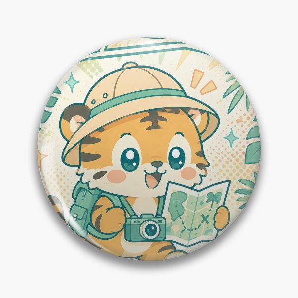 Item preview, Kawaii Tropical Explorer Tiger Cub Comic Panel designed and sold by Gift Phrase Studio.