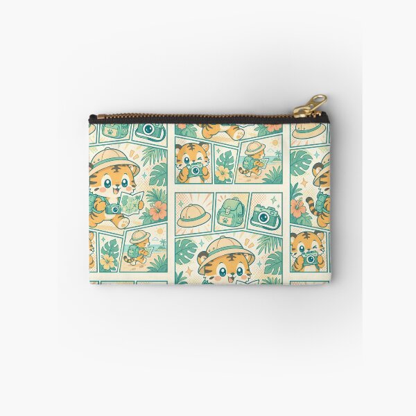 Item preview, Kawaii Tropical Explorer Tiger Cub Comic Panel designed and sold by Gift Phrase Studio.