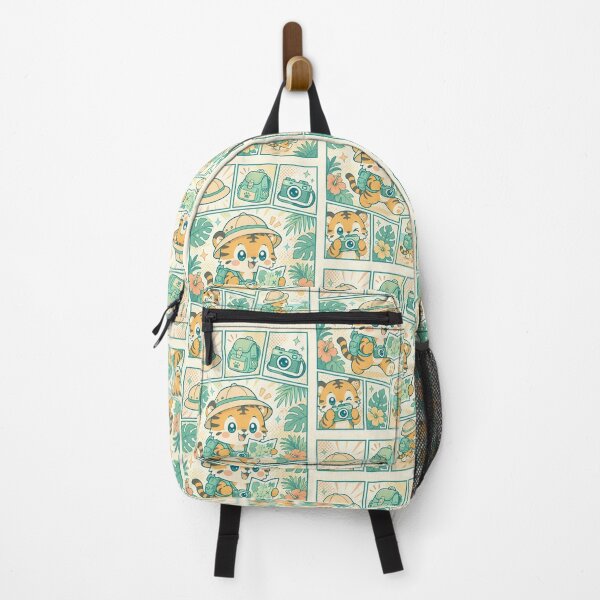 Item preview, Kawaii Tropical Explorer Tiger Cub Comic Panel designed and sold by Gift Phrase Studio.