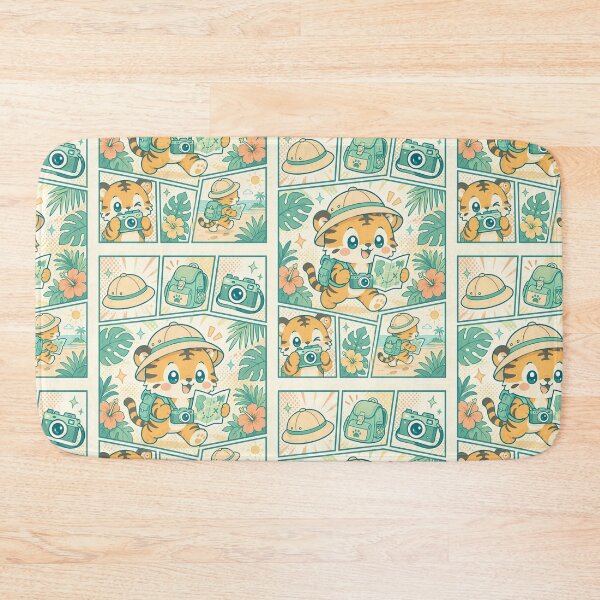 Item preview, Kawaii Tropical Explorer Tiger Cub Comic Panel designed and sold by Magmashup.