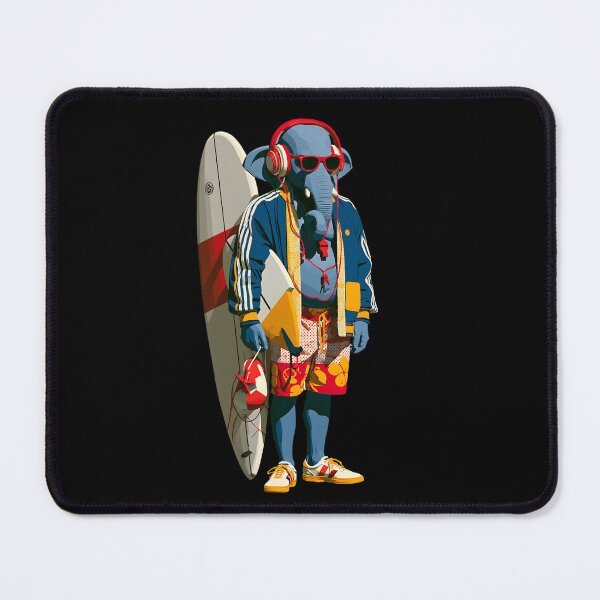 Item preview, Cool Blue Elephant Surfer Pop Art Streetwear designed and sold by PANNARUK THAILAND.