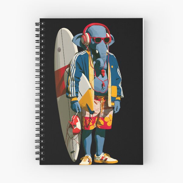 Item preview, Cool Blue Elephant Surfer Pop Art Streetwear designed and sold by PANNARUK THAILAND.