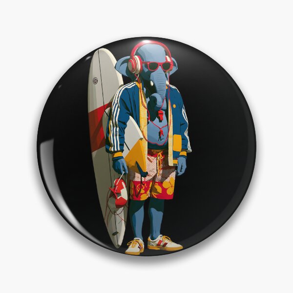 Item preview, Cool Blue Elephant Surfer Pop Art Streetwear designed and sold by PANNARUK THAILAND.