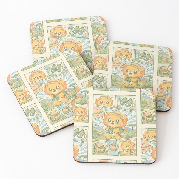 Item preview, Kawaii Safari Lion Cub Comic Panel designed and sold by Gift Phrase Studio.