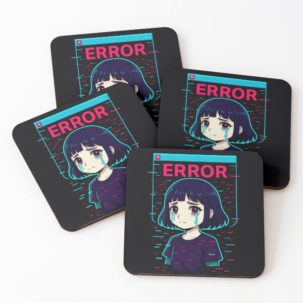 Item preview, Corrupted Girl – Error Girl.exe Neon Glitch Anime designed and sold by JupiterGlitchEmpire.