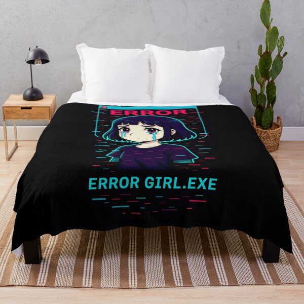 Item preview, Corrupted Girl – Error Girl.exe Neon Glitch Anime designed and sold by JupiterGlitchEmpire.