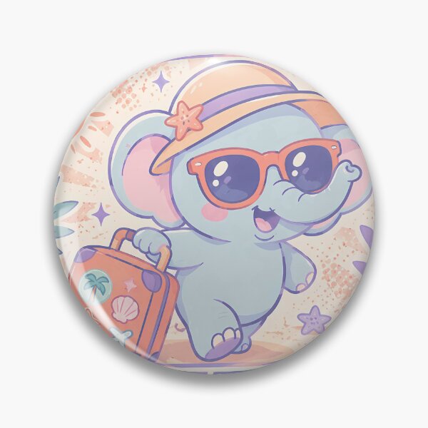 Item preview, Kawaii Traveling Elephant Vacation Comic Panel designed and sold by Gift Phrase Studio.