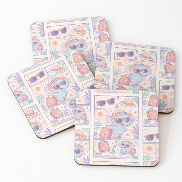 Item preview, Kawaii Traveling Elephant Vacation Comic Panel designed and sold by Magmashup.