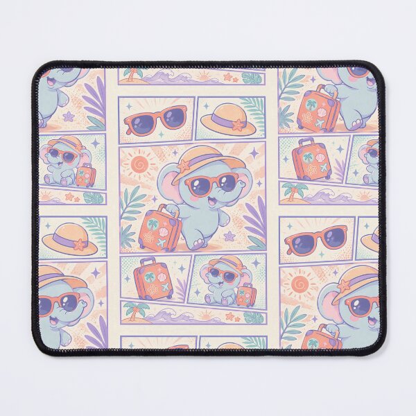 Item preview, Kawaii Traveling Elephant Vacation Comic Panel designed and sold by Magmashup.