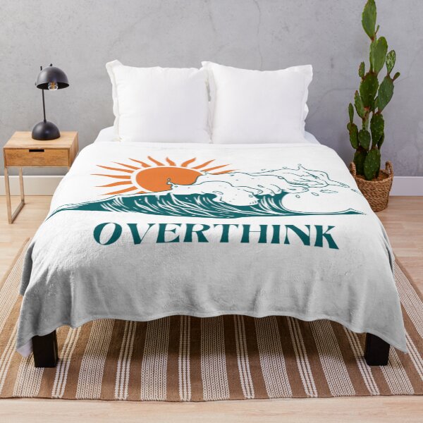 Item preview, Overthink Retro Ocean Wave Sunset Minimalist Typography designed and sold by Dream Weave Studio.