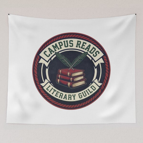 Item preview, Campus Reads Literary Guild - Vintage Bookish Emblem designed and sold by Fatomfatom.