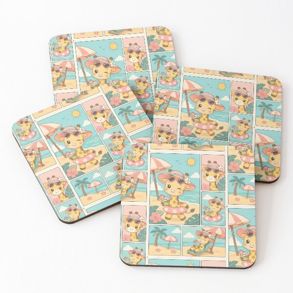 Item preview, Kawaii Beach Vacation Giraffe Comic Panel designed and sold by Magmashup.
