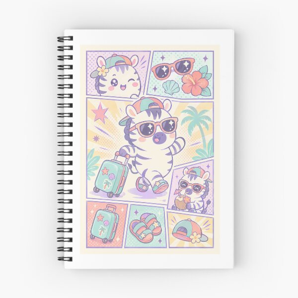 Item preview, Kawaii Summer Vacation Zebra Comic Panel designed and sold by Gift Phrase Studio.