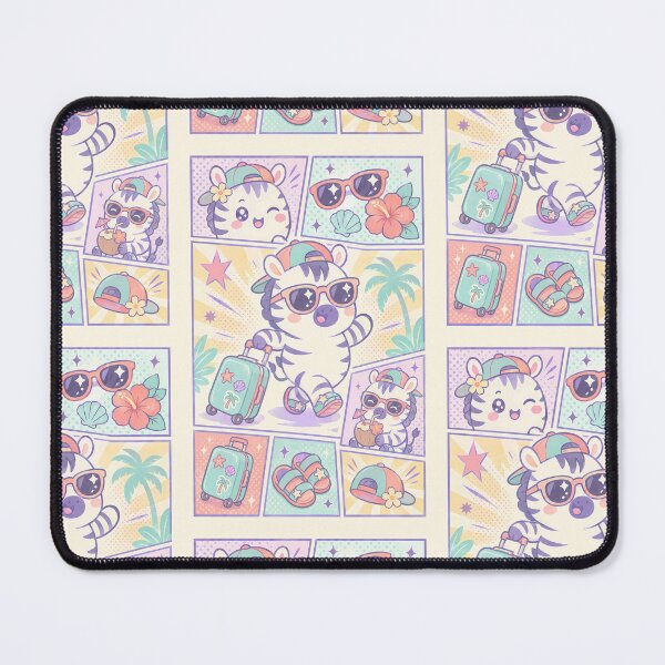 Item preview, Kawaii Summer Vacation Zebra Comic Panel designed and sold by Magmashup.