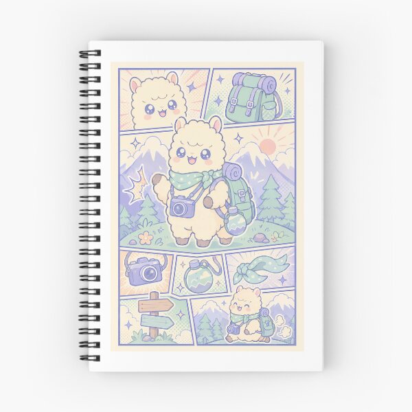 Item preview, Kawaii Mountain Traveler Alpaca Comic Panel designed and sold by Gift Phrase Studio.