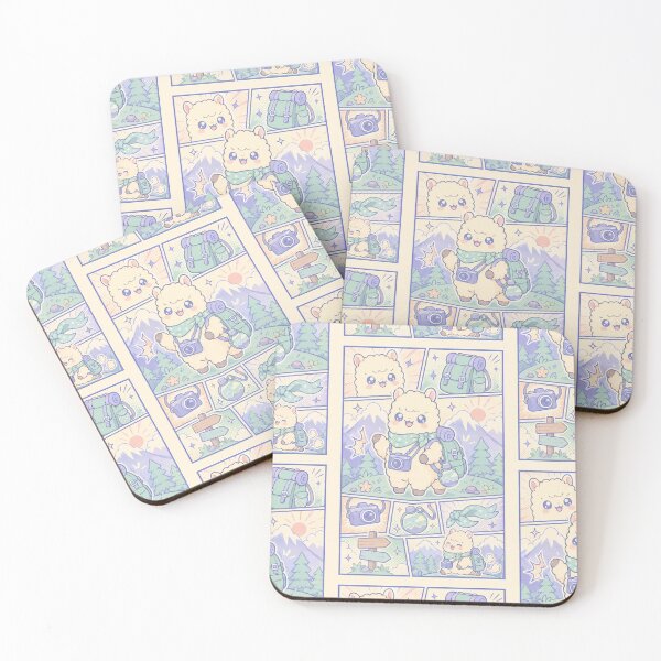 Item preview, Kawaii Mountain Traveler Alpaca Comic Panel designed and sold by Magmashup.
