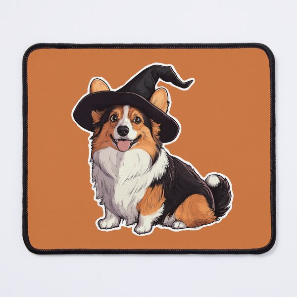 Item preview, witch hat corgi designed and sold by HauntedEmporium.