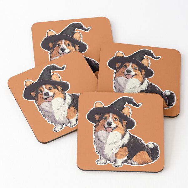 Item preview, witch hat corgi designed and sold by HauntedEmporium.