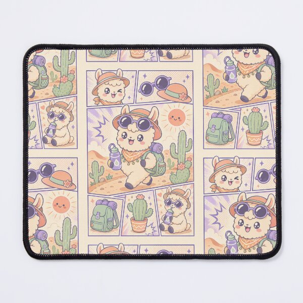 Item preview, Kawaii Desert Traveler Llama Comic Panel designed and sold by Magmashup.