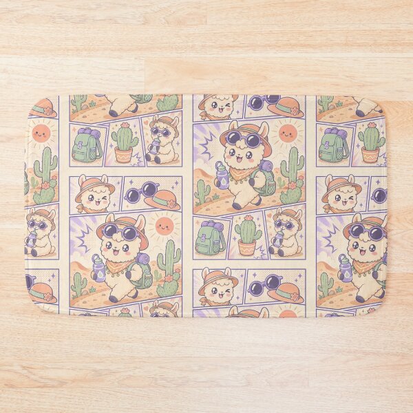 Item preview, Kawaii Desert Traveler Llama Comic Panel designed and sold by Gift Phrase Studio.