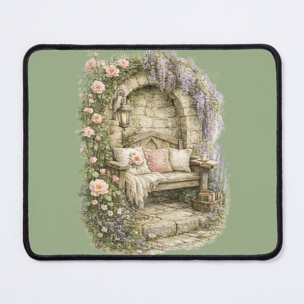 Item preview, Cottage Reading Nook Watercolor Illustration – Cozy Garden Book Lover Cottagecore Art designed and sold by MagicMakerPh.