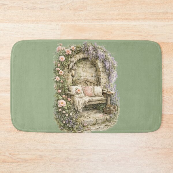 Item preview, Cottage Reading Nook Watercolor Illustration – Cozy Garden Book Lover Cottagecore Art designed and sold by MagicMakerPh.