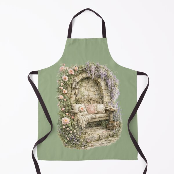 Item preview, Cottage Reading Nook Watercolor Illustration – Cozy Garden Book Lover Cottagecore Art designed and sold by MagicMakerPh.