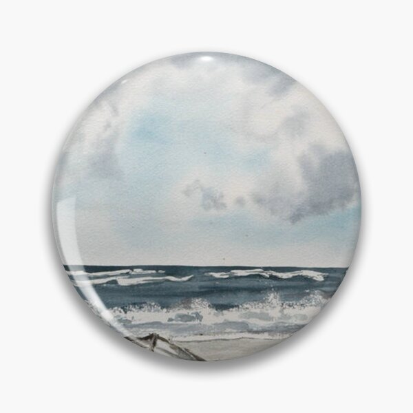 Item preview, Lonely Boat by the Sea Watercolor Landscape designed and sold by RobynPeckArt.