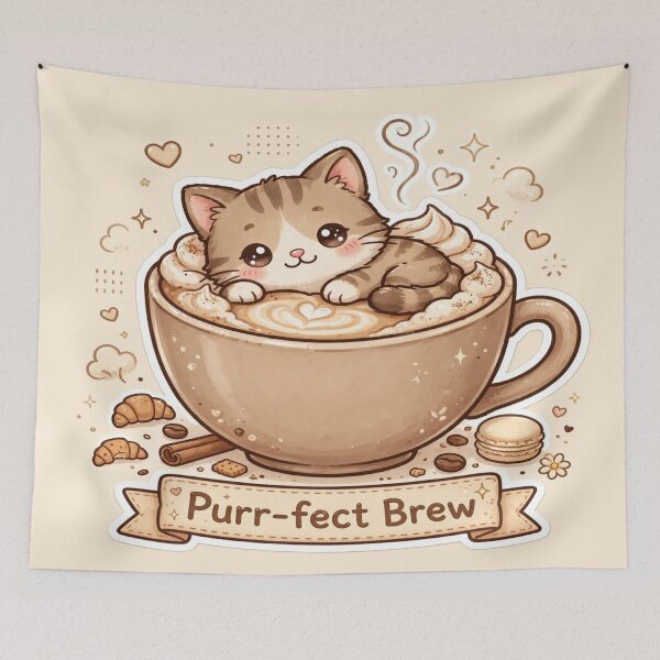 Item preview, Coffee Cat - Purr-fect Brew designed and sold by HAYA6395.