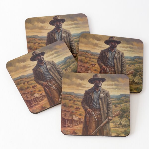 Item preview, Lawmen: Bass Reeves Retro Western Frontier Action Tribute Art Poster designed and sold by Art's Diner.