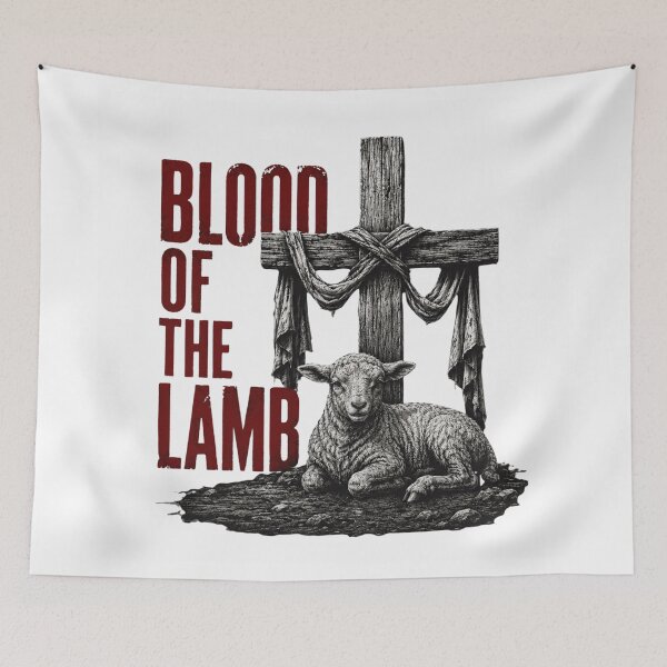 Item preview, The Blood of the Lamb Jesus Christ - Christian Metal Streetwear designed and sold by Blood Washed Apparel.