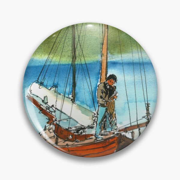 Item preview, Classic Sailboat Watercolor on Calm Lake designed and sold by RobynPeckArt.