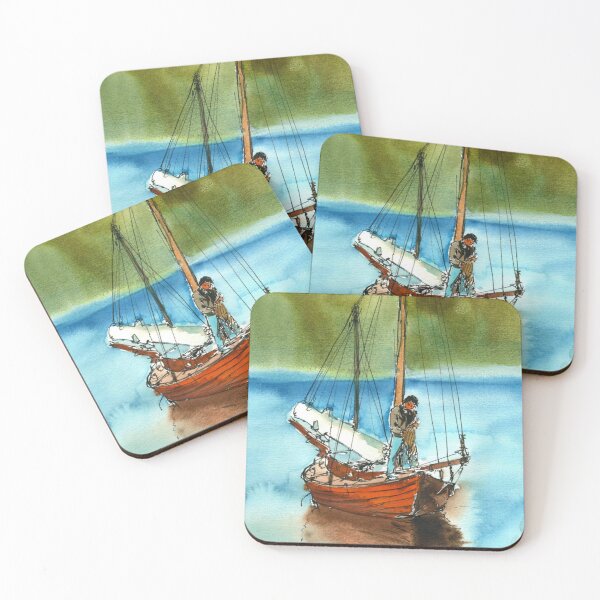 Item preview, Classic Sailboat Watercolor on Calm Lake designed and sold by RobynPeckArt.