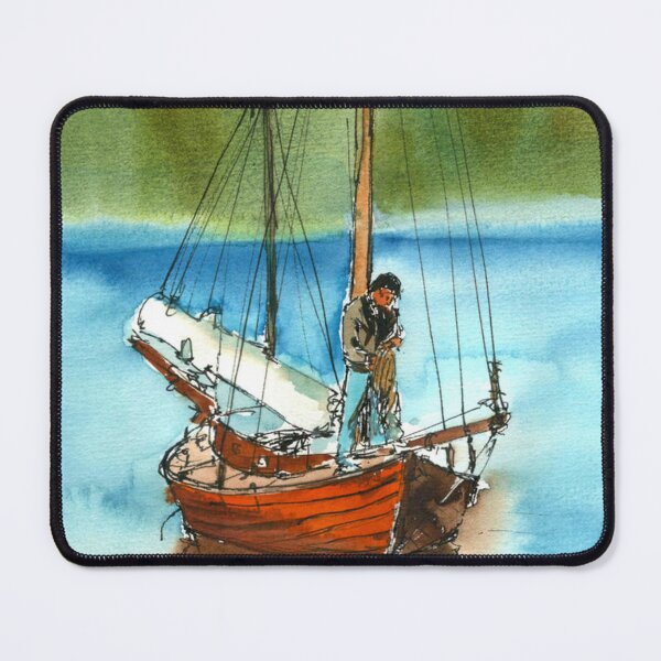 Item preview, Classic Sailboat Watercolor on Calm Lake designed and sold by RobynPeckArt.