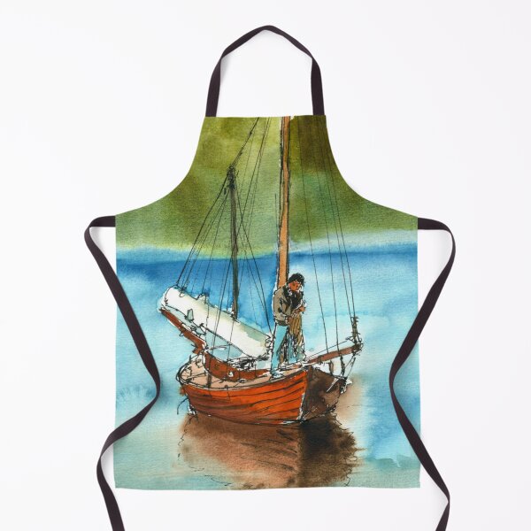 Item preview, Classic Sailboat Watercolor on Calm Lake designed and sold by RobynPeckArt.