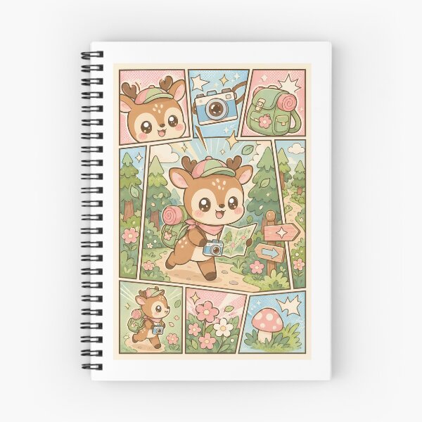 Item preview, Kawaii Forest Traveler Deer Comic Panel designed and sold by Gift Phrase Studio.