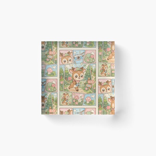 Item preview, Kawaii Forest Traveler Deer Comic Panel designed and sold by Gift Phrase Studio.