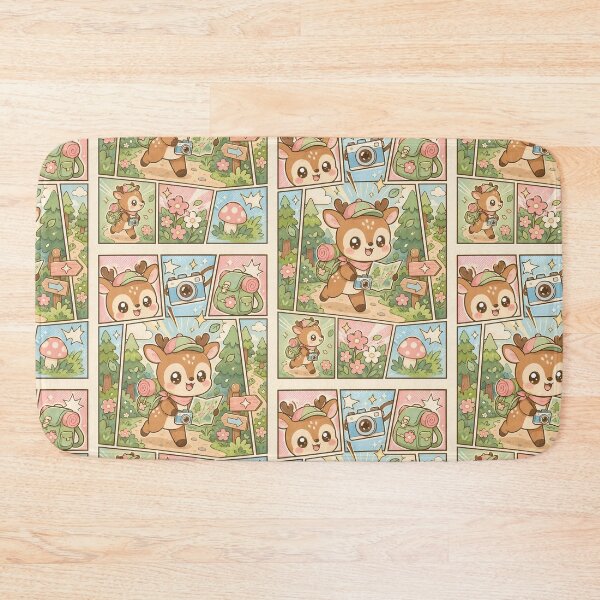 Item preview, Kawaii Forest Traveler Deer Comic Panel designed and sold by Gift Phrase Studio.