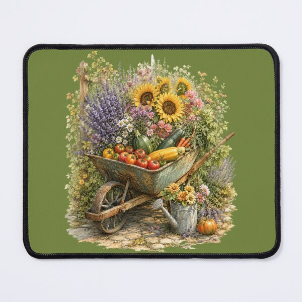 Item preview, Harvest Garden Wheelbarrow Watercolor – Cottage Garden Botanical Farmhouse Art designed and sold by MagicMakerPh.