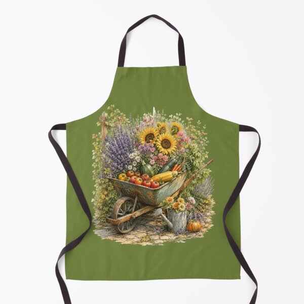 Item preview, Harvest Garden Wheelbarrow Watercolor – Cottage Garden Botanical Farmhouse Art designed and sold by MagicMakerPh.
